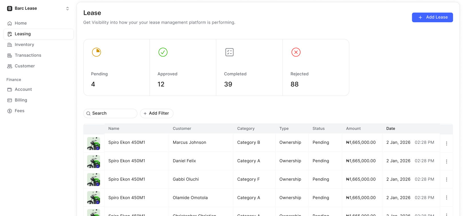LeaseYard desktop dashboard